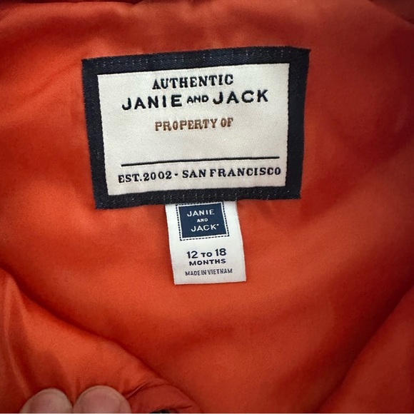 Janie & Jack Quilted Vest Insulated Front Snaps Burnt Orange Size 12-18-C10 - Picture 7 of 9
